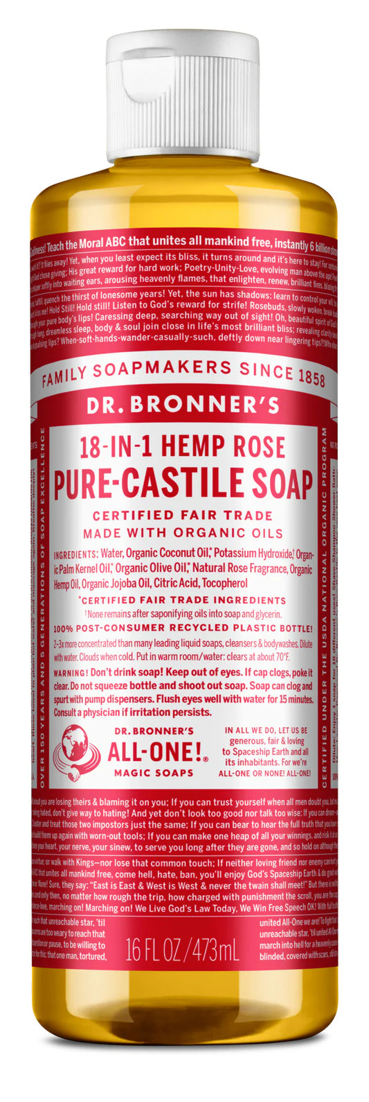 DR.BRONNERS SOAP LIQUID ROSE