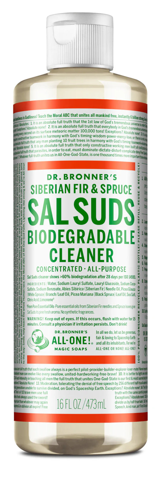 DR.BRONNERS SOAP LIQUID SAL SUDS CLEANER BIO